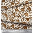 thumbnail image 3 of Soimoi Cotton Jersey Fabric Leaves & Marigold Artistic Printed Fabric 1 Yard 58 Inch Wide, 3 of 3