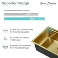 thumbnail image 5 of Tourner 30 x 19 Stainless Steel, Single Basin, Undermount Kitchen Workstation Sink in Gold, 5 of 15