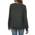 thumbnail image 5 of ZHYou Womens Oversized Crew Neck Sweatshirt with Kangaroo Pockets,Soft Plush Fleece Lined Long Sleeve Casual Pullover Tops,Dark Gray,Size L, 5 of 7