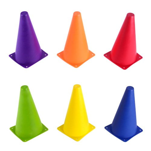 Crown Sporting Goods 9' Sport Cone Assortment for Agility, Speed, Fitness Training , 6-pack