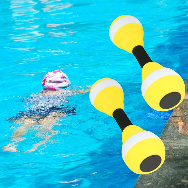 Pesas acuáticas Agua Acuático Fitness Barbells Deportes acuáticos Herramienta de fitness Portátil Ligero Agua Ejercicio aeróbico para entrenamientos amarillo y