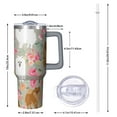 thumbnail image 2 of OBREWU Pomeranian Dog and Flower Floral Tumbler with Handle and Lid,Pomeranian Dog and Flower Floral 40oz Double Wall Vacuum Insulated Tumbler,Cups Gift for Women and Men, 2 of 7