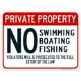 thumbnail image 1 of Private Property, No Swimming, Boating Fishing Sign,, 1 of 8
