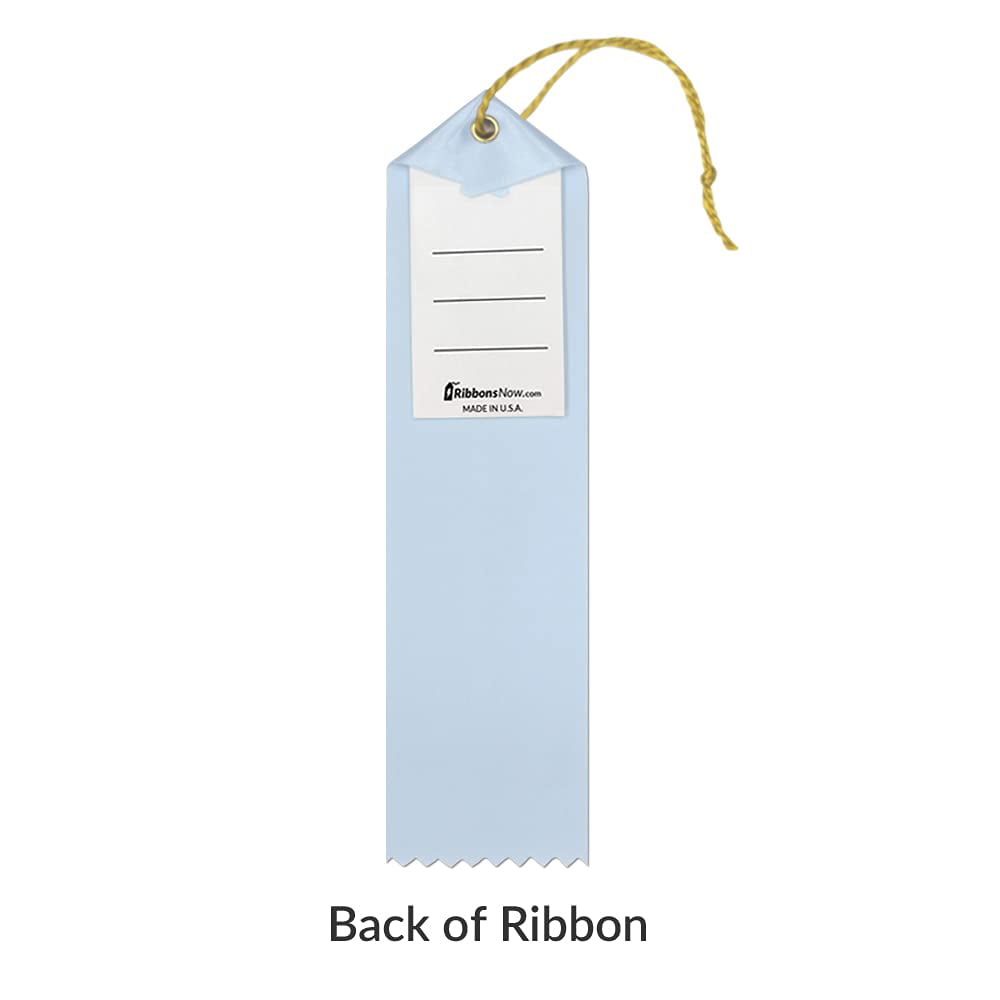 RibbonsNow Fun Participant Ribbons - 100 Bright Blue Ribbons with Card &  String