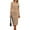 Khaki, variant on Women's Long Sleeve Midi Bodycon Dresses Casual Crewneck Cut Out Ribbed Knit Fitted Pencil Dress