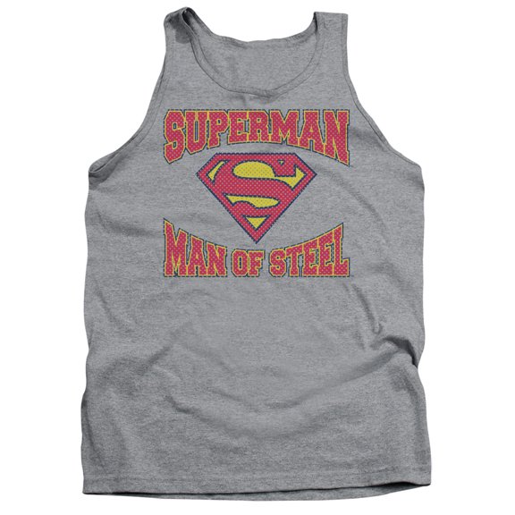 Superman Man Of Steel Jersey Adult Tank Top Athletic Heather