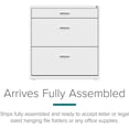 thumbnail image 3 of Pemberly Row 30"W Metal 3 Drawer Home Office Filing Cabinet White, 3 of 8
