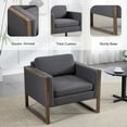 thumbnail image 4 of Modern Accent Chairs Set of 2, Charcoal Fabric Upholstered Club Chair, Comfy Arm Reception Chairs for Living Room, Office or Hotel, 4 of 8