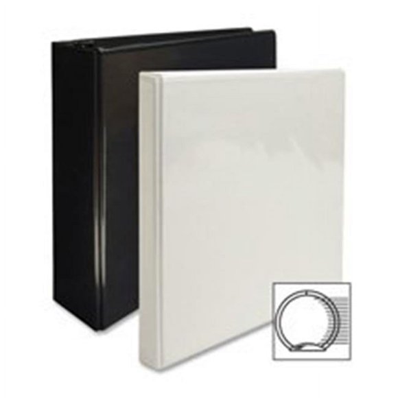 Business Source BSN09956BD 2 in. Round Ring View Binder - Black