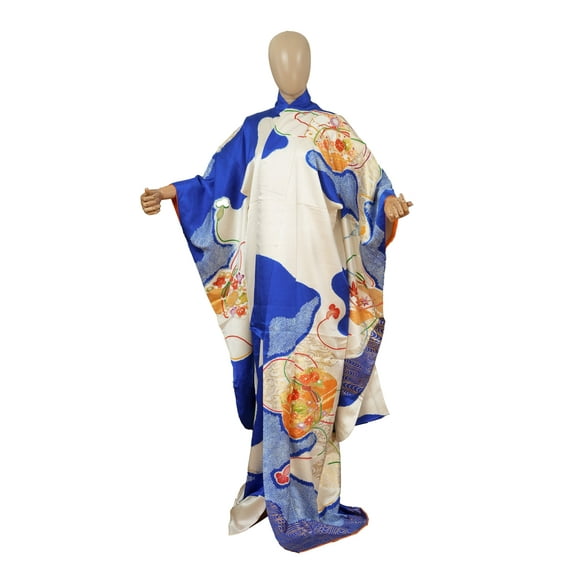 DEAR VANILLA Authentic Traditional Japanese Furisode Kimono for Women Silk Robe Made in Japan KMF-0165