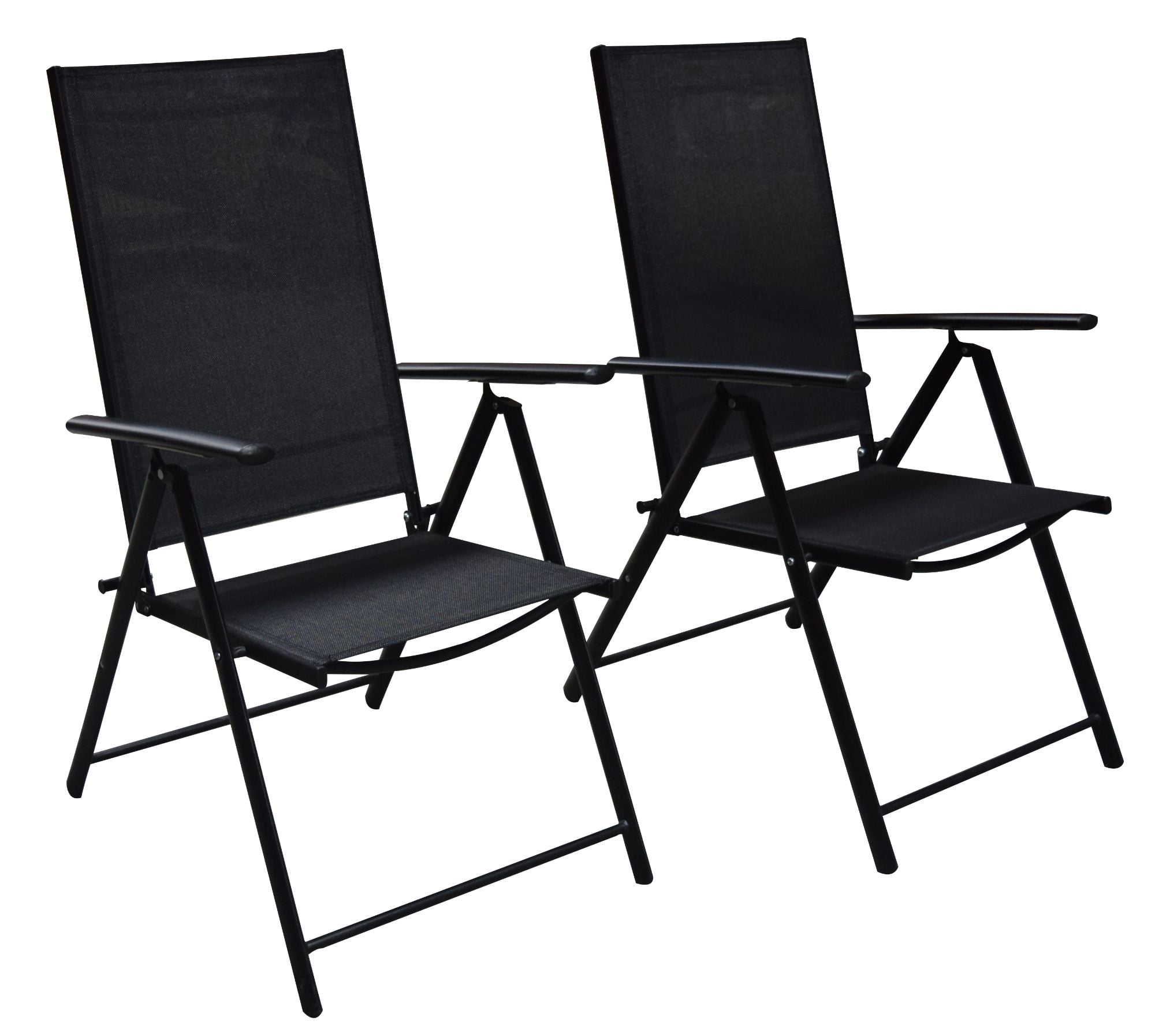 Set of 2 Black Contemporary Phoenix Outdoor Patio Chairs 41" Walmart