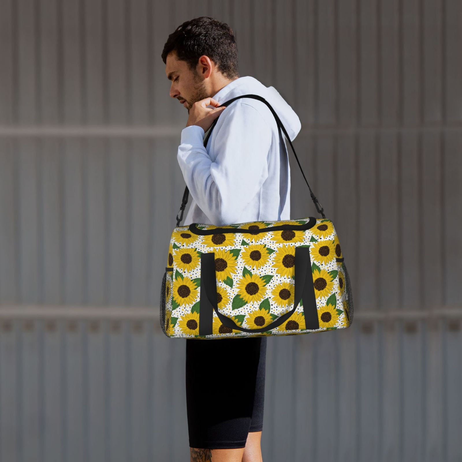 Fuzoiu Sunflowers Print Travel Duffle Bag,Carry On Tote Bags,Duffel Bag,Sport Gym Bag, Hospital Bag for Labor and Delivery, Overnight Bag,Luggage Bag