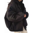 thumbnail image 3 of Jacket for Women Reversible Y2k Zip Up Hoodie Fleece Fur Winter Coat Cutecore Korean Clothes Black XL, 3 of 8