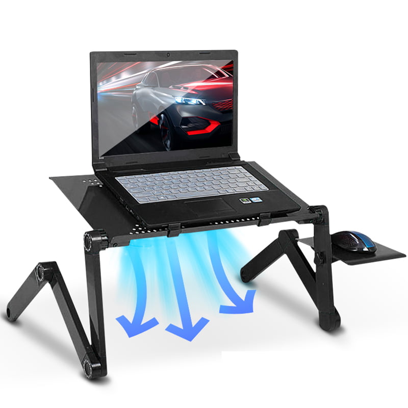 Folding Laptop Table Portable Desk with CPU Radiator Mouse Plate Adjustable Desk 