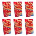 thumbnail image 1 of LCXmlly Enveloppes Rouges Chanceuses 6 Pcs Enveloppes Rouges Surface Lisse Couleur Vive Enveloppes d'Argent Chanceux, 1 of 8