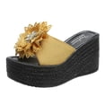 thumbnail image 1 of asddcavvf Womens Fashion Wedges Open Toe Knot Beach Shoes Roman Slippers Sandals, 1 of 4