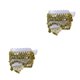 thumbnail image 1 of Minnieouse Cadena de la cintura de la danza del vientre colgante de cinco capas de tres filas de lentejuelas moneda bufanda de la cadera disfraces Blanco 2piezas, 1 of 6