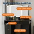 thumbnail image 4 of M optimized Corner Vanity Desk, Vanity Table with Lighted Mirror, Fluted Makeup Desk with Drawers and Cabinets, Dressing Table with Charging Station for Bedroom, 4 of 6
