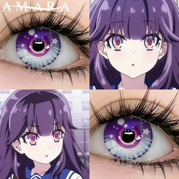 AMARA | El Último Estilo De Ojos De Estrella , Cosméticos Lente Suave Color Púrpura De Contacto , Cosplay/Mascarada , 1 Año De Uso
