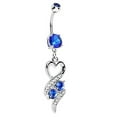 thumbnail image 2 of Jiaroswwei Fashion Surgical Steel Heart Rhinestone Belly Ring Body Piercing Navel Jewelry, 2 of 7