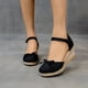thumbnail image 2 of Amzcrzy Zapatos de mujer,Zapatos de mujer,Zapatillas de mujer, Sandalias de cuña para mujer, punta cerrada, correa de hebilla, cómodas, informales, de verano. Sandalias Mujer Zapatillas De Casa, 2 of 5