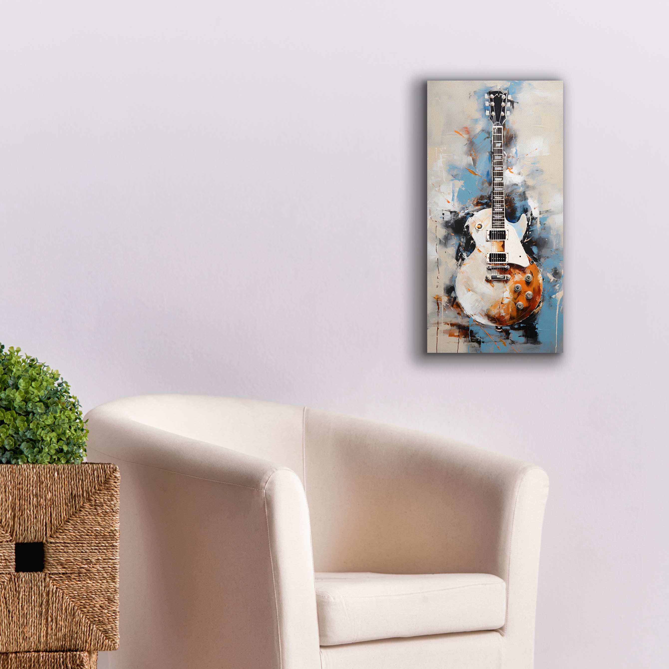 Epic Graffiti 'Les Paul 8'  by Sean Parnell Canvas Wall Art, 12" x 24"