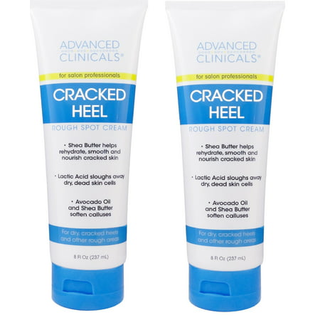 Advanced Clinicals Cracked Heel Cream for dry feet, rough spots, and calluses. (Two -