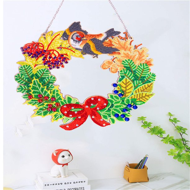 DIY 5D Diamond Painting Wreath Kit Special Shape, Santa Claus Christmas