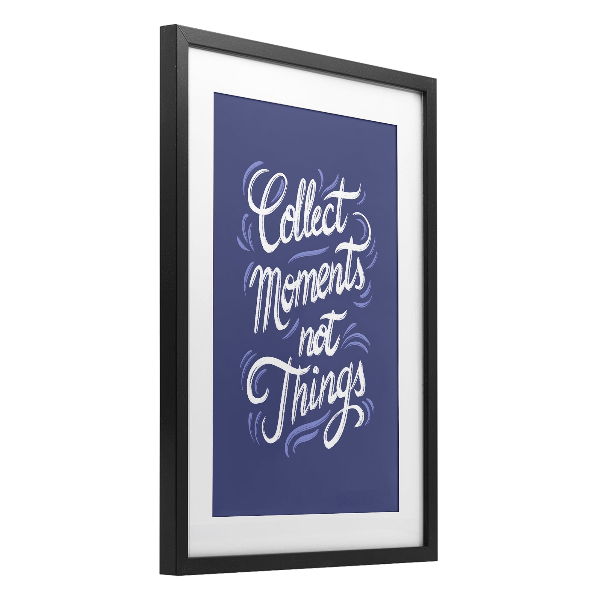 Stupell Industries Collect Moments Not Things Black Framed Print Under Glass, design by Martina Pavlova