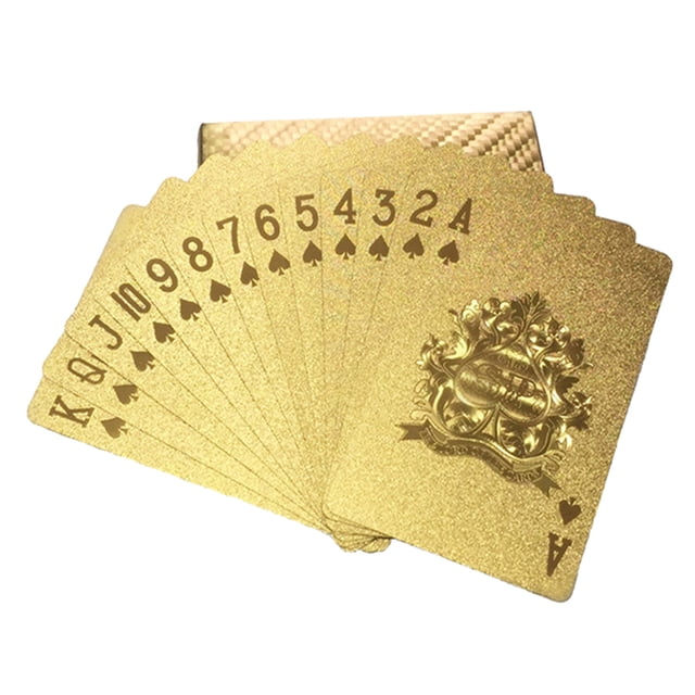 54 unids / set de papel de aluminio dorado, juego de mesa, fiesta, entretenimiento, naipes a prueba de agua, plástico Inevent OD0142-00