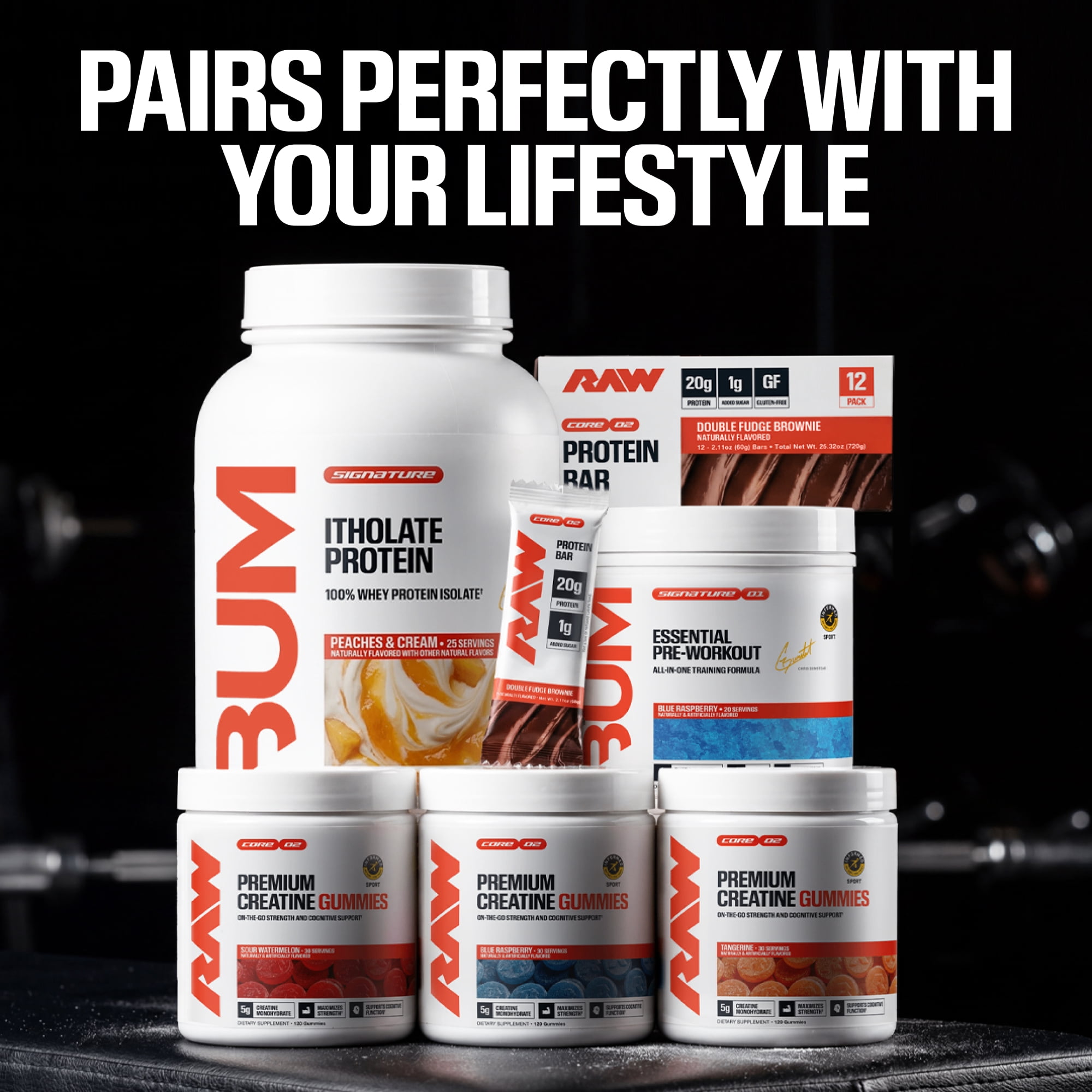 RAW Nutrition Essential Protein Powder, 25g Protein, Fudge Brownie, 15 Servings
