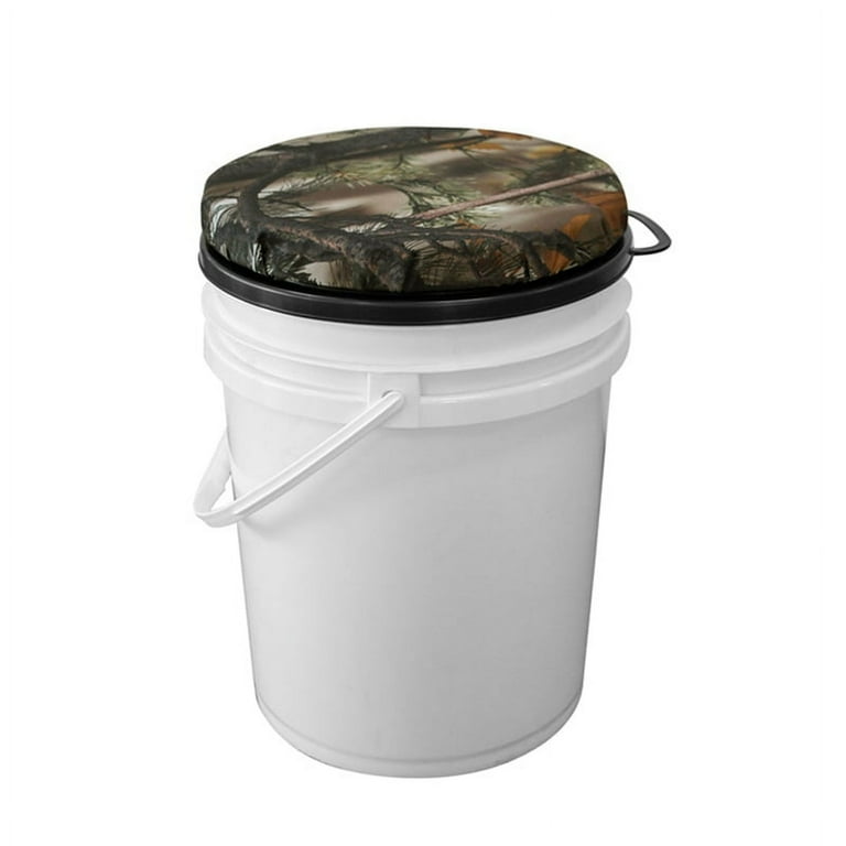 5 Gallon Bucket SeatCushion, Swivel Bucket Pad,BucketSeat Cover used for Hunting Gardening Camping Fishing B, Men's, Size: 92, Leaf Camouflage