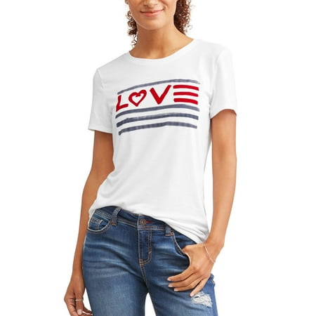 EV1 from Ellen DeGeneres Love Flag Crew Neck Graphic Tee Women's
