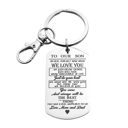 Son Keychain in Stainless Steel. Teen Boy Gift. Teen Boy Birthday Gift. 16th Birthday Gift. 18th Birthday Gift.