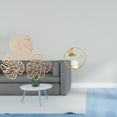 thumbnail image 2 of Decoración de pared de madera con hojas de palma tropicales y escultura de bola de cristal. Figura de metal. Adorno creativo de la selva para dormitor, 2 of 8