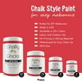 thumbnail image 3 of Chalky Chicks 4 Fl Oz Matte Poppy (Deep Red-Pink) Chalk Paint for Furniture Without Sanding - No Prep Furniture Paint No Sanding All in One for Crafts, Wood, Walls, Cabinet, Metal, Dresser, Farmhouse, 3 of 9