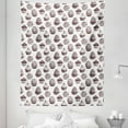 thumbnail image 1 of Cupcake Tapestry, Delicious Desserts Food Yummy Chocolate Cake with Cherries Sketch, Fabric Wall Hanging Decor for Bedroom Living Room Dorm, 5 Sizes, Muave Taupe and White, by Ambesonne, 1 of 1