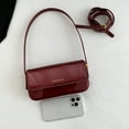 thumbnail image 4 of Yibooy Women Chic Single Shoulder Bag Solid Color PU Leather Evening Bag (Red), 4 of 10