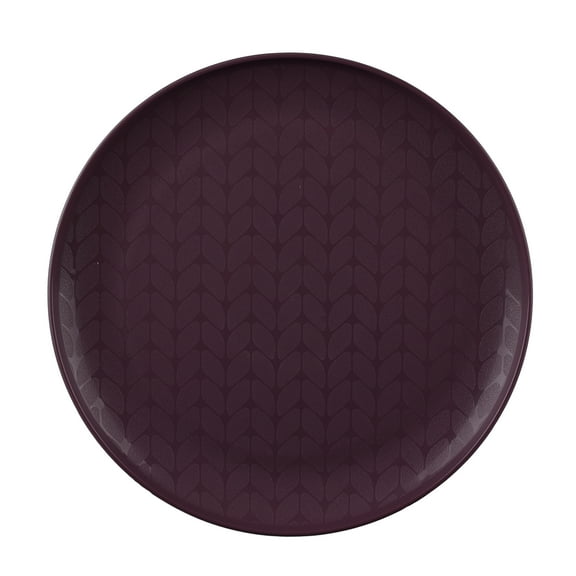 Mainstays - Purple Round Plastic Plate, Interwoven Braided Etched, 10.5 Inch