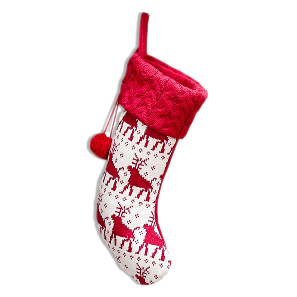 Elroy Knitted Christmas Sock Decoration Xmas Stocking Candy Snack