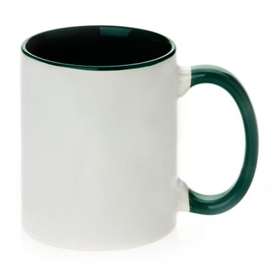 INTBUYING 36pcs 11oz Blank Sublimation Ceramic Mug with Various Colors Inner/Handle Coffee Tea Mugs