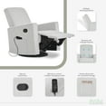 thumbnail image 5 of Evolur Raleigh Glider With Back Massager |Recliner| Rocker, Fog Grey, 5 of 7