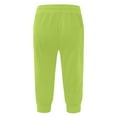 thumbnail image 4 of Huresd Men's Cotton Casual Shorts 3/4 Jogger Capri Pants Breathable Below Knee Short Pants with Three Pockets Fluorescent Green M, 4 of 4