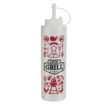 Expert Grill Squeeze Sauce Bottle with Attached Cap, 14-Ounce
