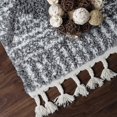 thumbnail image 5 of Modern Diamond Plush Polypropylene Indoor Shag Area Rug with Fringe - 5' x 7’, Cream/Black, 5 of 10