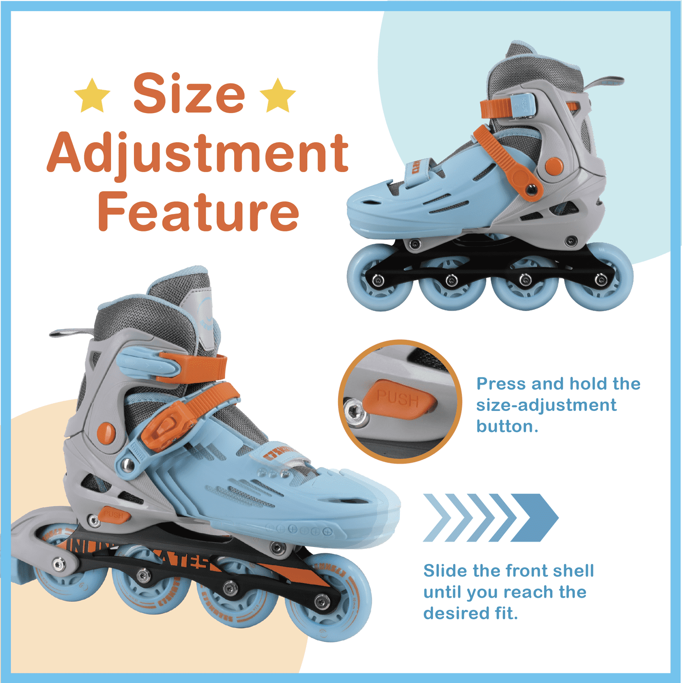 C7skates Adjustable Kids Inline Skates with Light Up Wheels (Falcon, Size M)