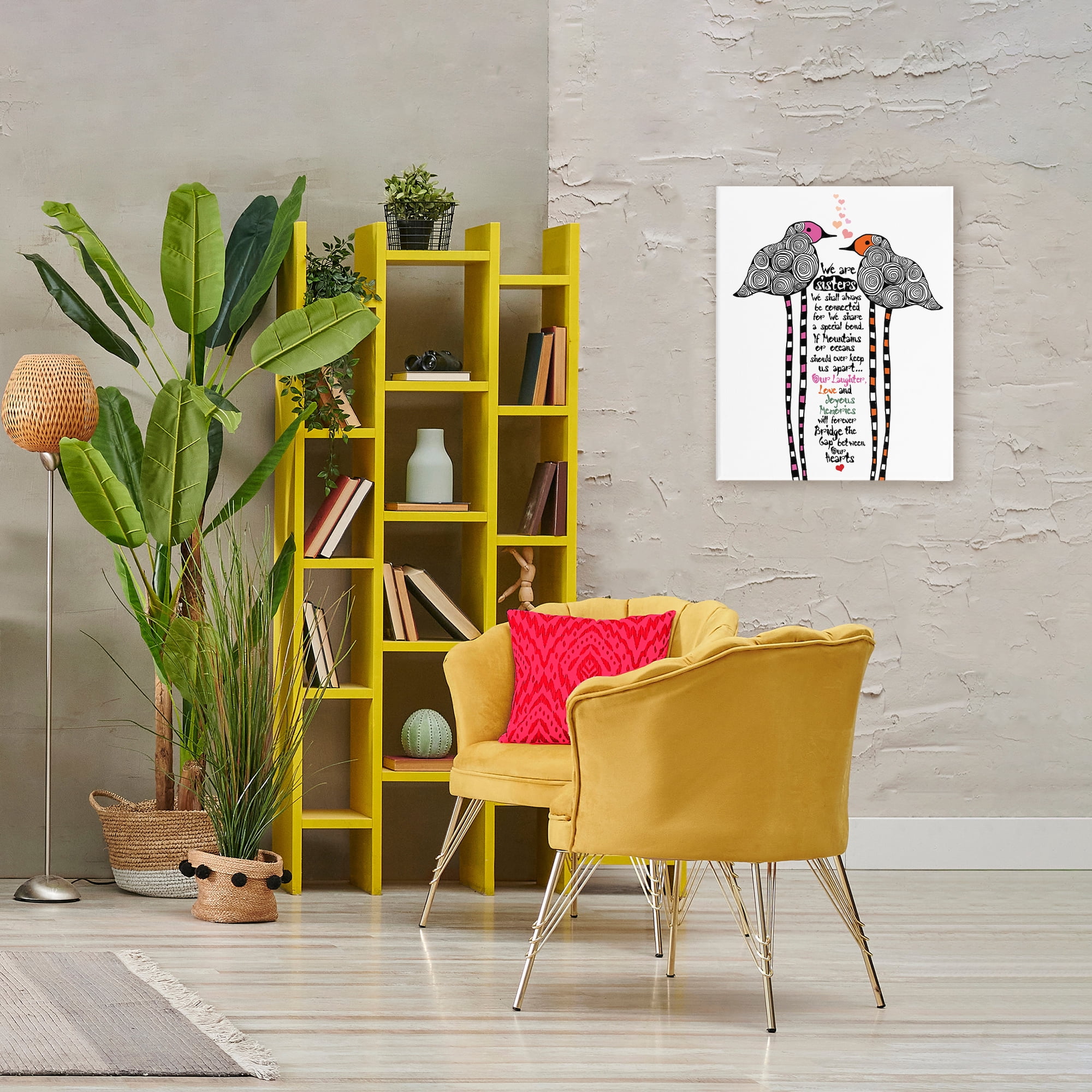 We Are Sisters Bird Duo Canvas Wall Art, design by Suzanne Millius