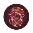 thumbnail image 3 of Red Dragon Cloud Japan Traditional 2-in-1 Foldable Picnic Blanket Tote Bag Shoulder Handbag, Large Circular Outdoor Mat for Beach Camping Park, 3 of 5