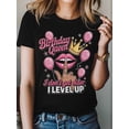 thumbnail image 4 of Women's T-Shirt Birthday Queen I DON'T GET OLDER I LEVEL UP Crown Short Sleeve Casual Tee Classic Crew Neck T Shirt for Women Black, M, 4 of 7