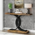 thumbnail image 3 of Tribesigns Table Console 39,4 Pouces, Table d'Entrée Moderne avec Pieds en Métal Doré, Brun Rustique, 3 of 5